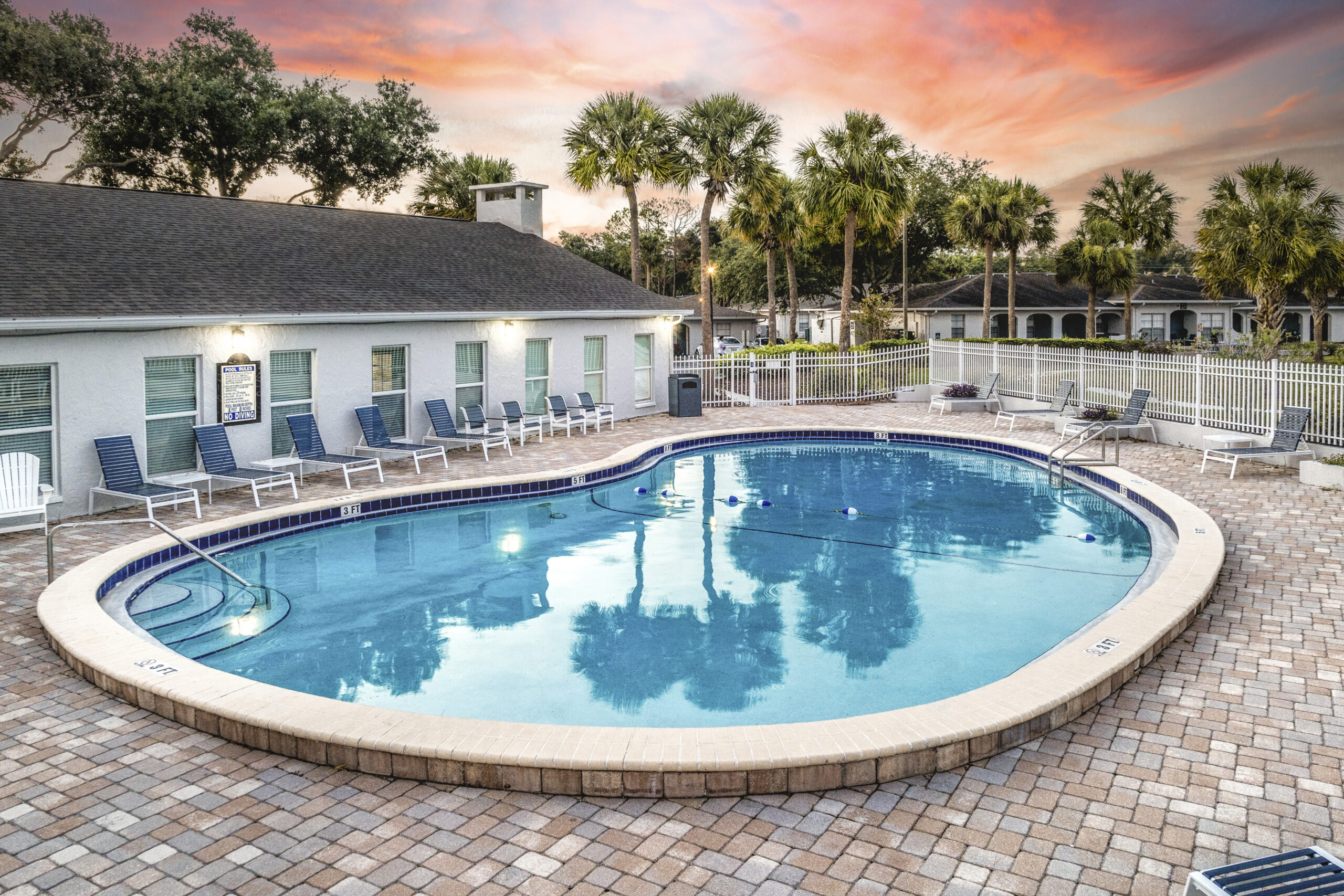 Community Pool with chairs